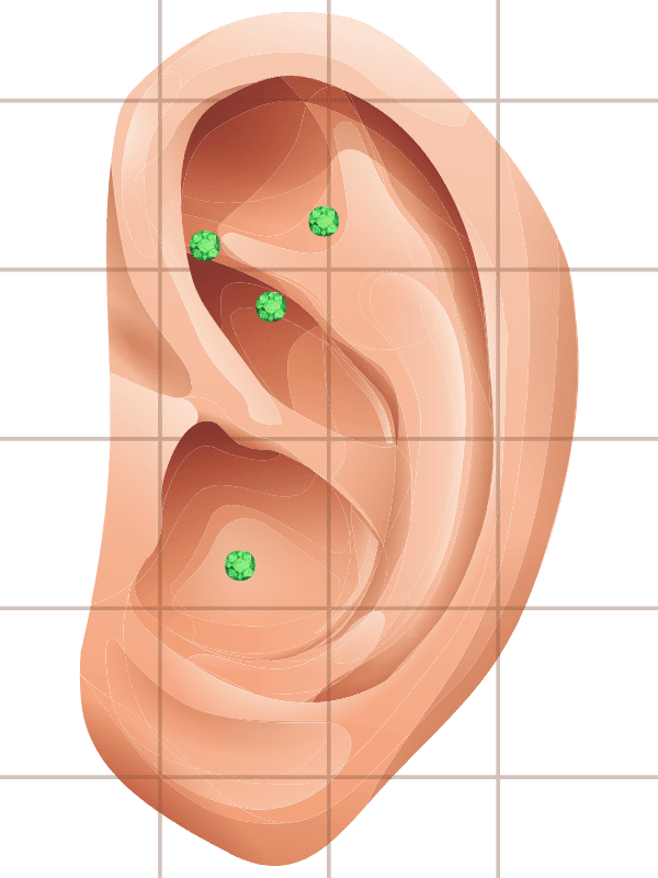 Anxiety Ear Seed Placement Chart