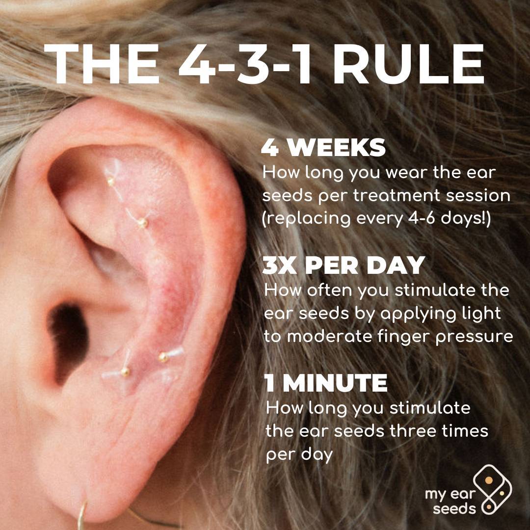 4-3-1 rule to use ear seeds most effectively