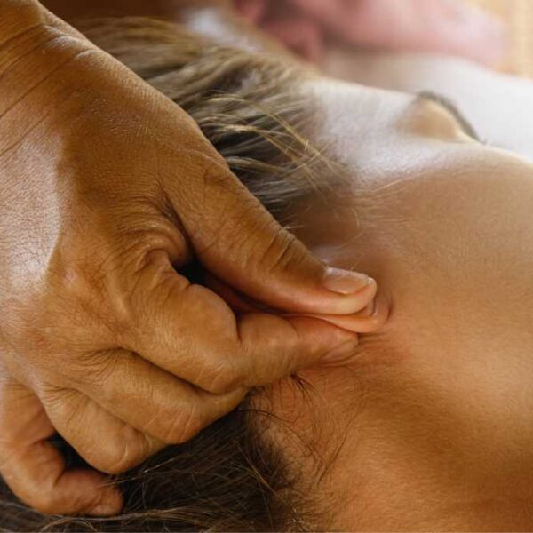 acupressure point behind ear - massage and reflexology